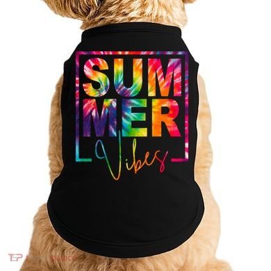 Summer Vibes Tie Dye Colorful Fun Doggie Tank