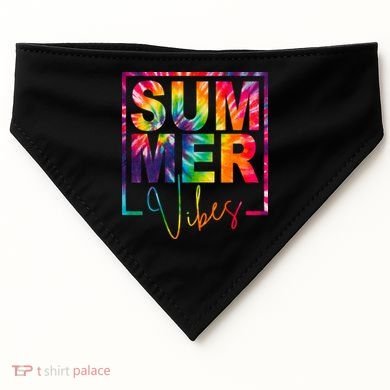 Summer Vibes Tie Dye Colorful Fun USA-Made Doggie Bandana