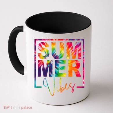 Summer Vibes Tie Dye Colorful Fun Coffee Mug