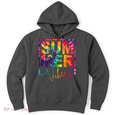 Summer Vibes Tie Dye Colorful Fun Hoodie