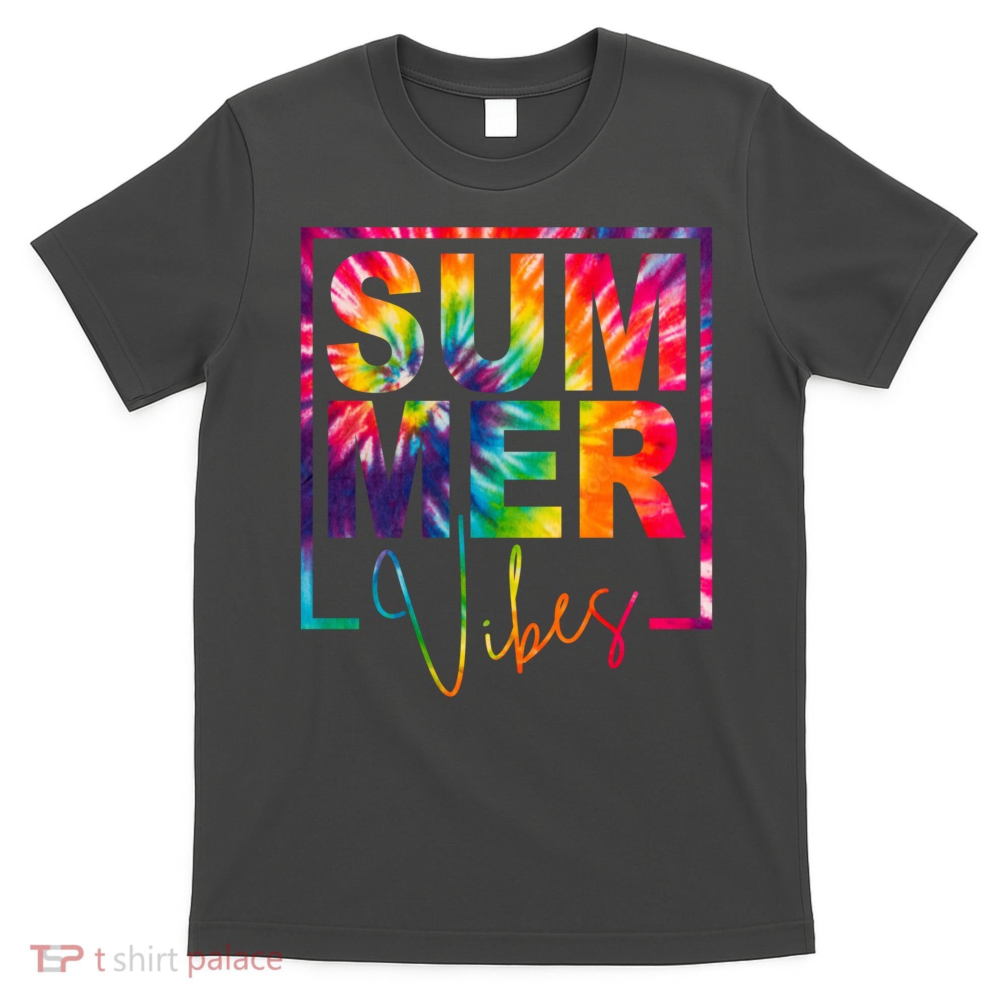 Summer Vibes Tie Dye Colorful Fun T-Shirt