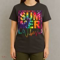 Summer Vibes Tie Dye Colorful Fun T-Shirt thumb 4