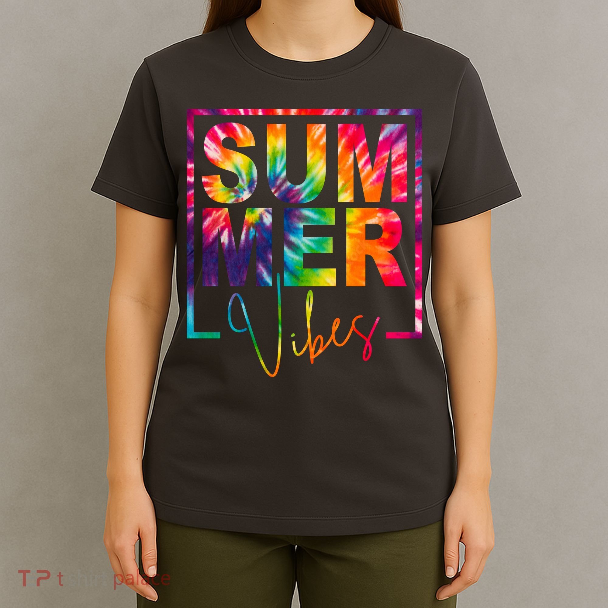 Summer Vibes Tie Dye Colorful Fun T-Shirt