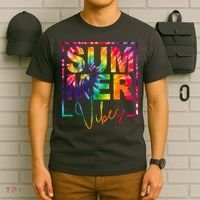 Summer Vibes Tie Dye Colorful Fun T-Shirt thumb 6