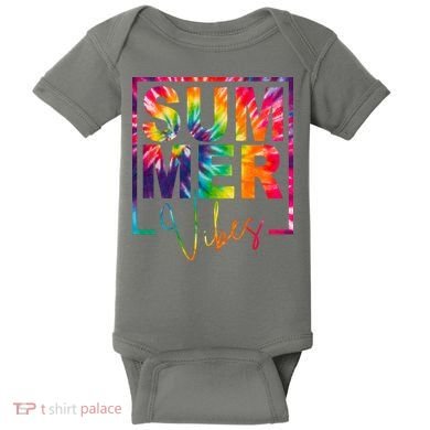 Summer Vibes Tie Dye Colorful Fun Baby Bodysuit