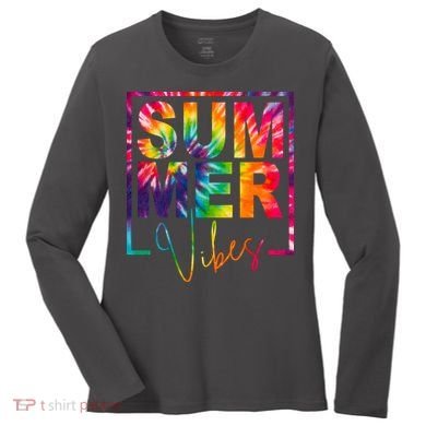 Summer Vibes Tie Dye Colorful Fun Women's Long Sleeve Shirt
