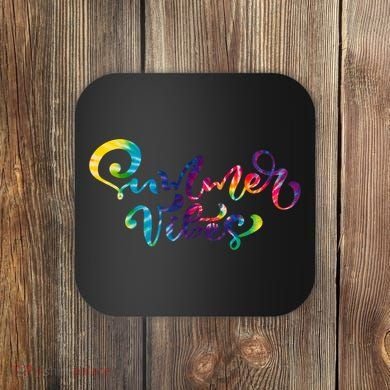 Summer Vibes Tie Dye Colorful Coaster