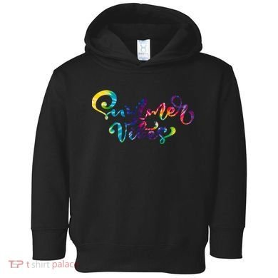 Summer Vibes Tie Dye Colorful Toddler Hoodie