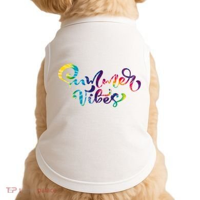 Summer Vibes Tie Dye Colorful Doggie Tank