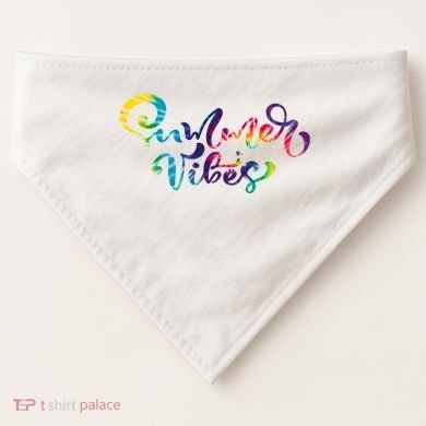 Summer Vibes Tie Dye Colorful USA-Made Doggie Bandana