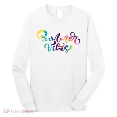 Summer Vibes Tie Dye Colorful Long Sleeve Shirt