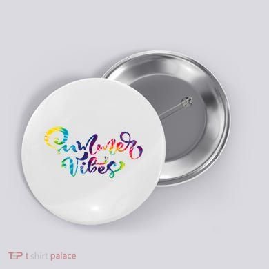 Summer Vibes Tie Dye Colorful Button