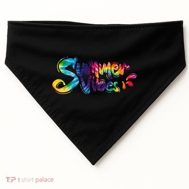 Summer Vibes Tie Dye Rainbow USA-Made Doggie Bandana