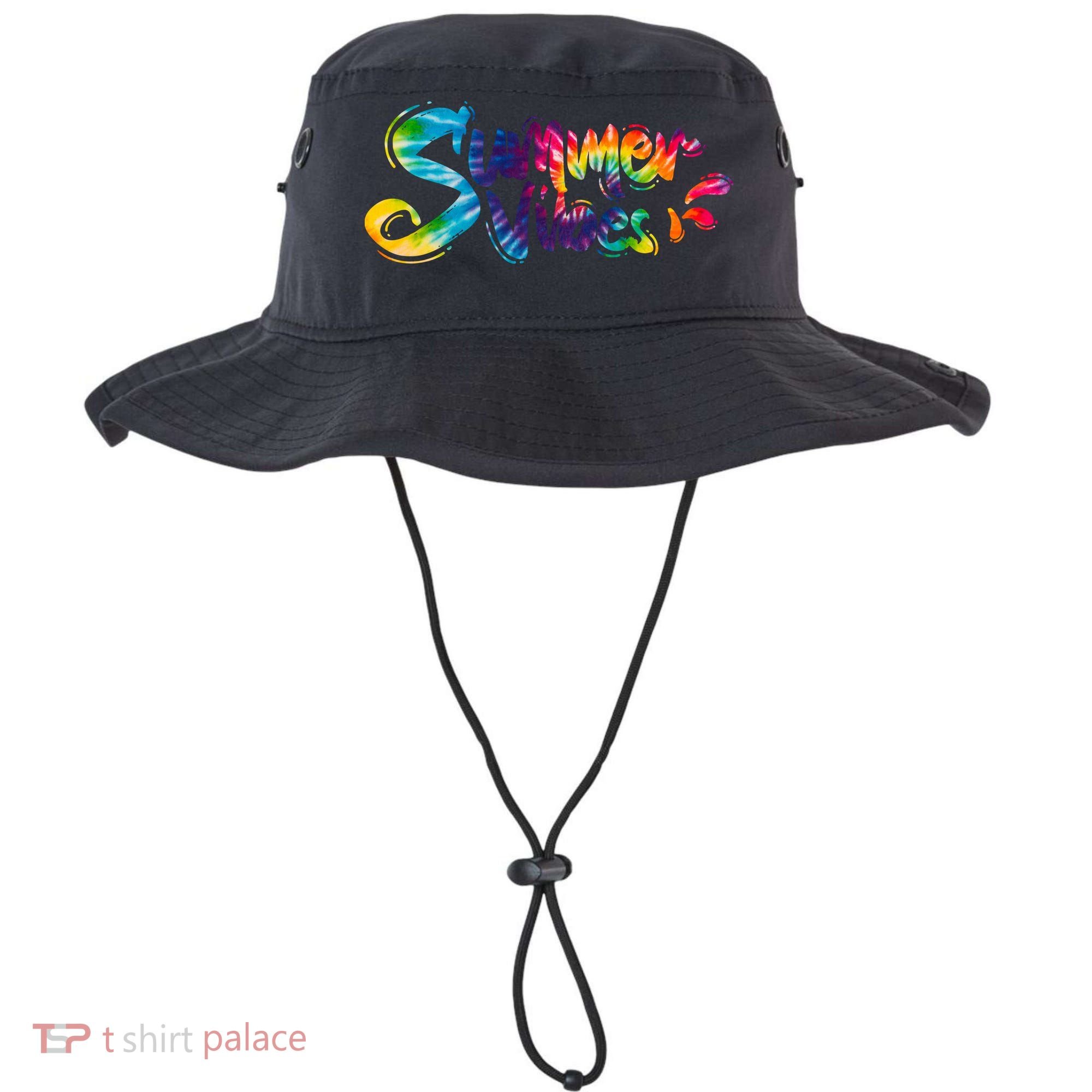 Summer Vibes Tie Dye Rainbow Bucket Hat
