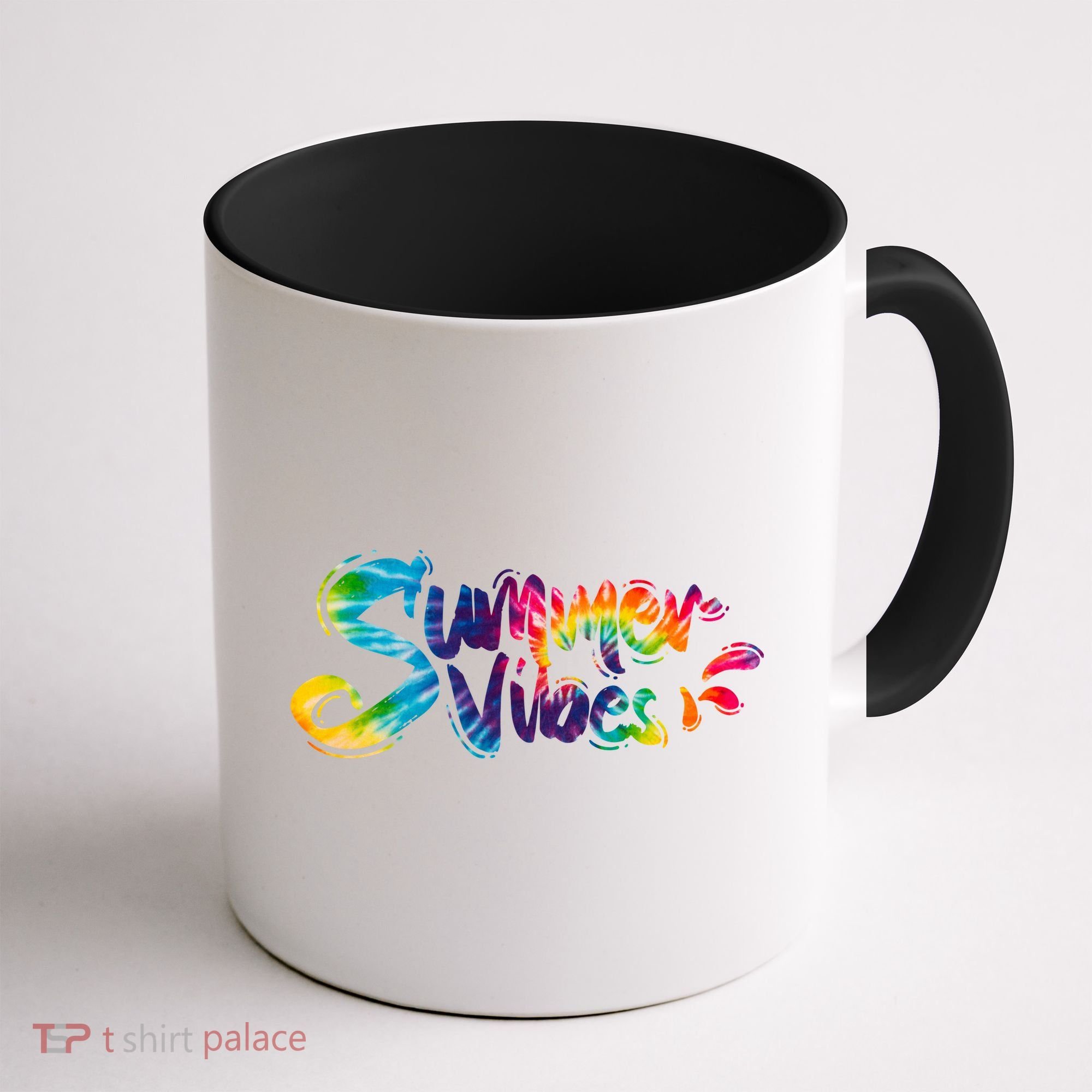Summer Vibes Tie Dye Rainbow Coffee Mug