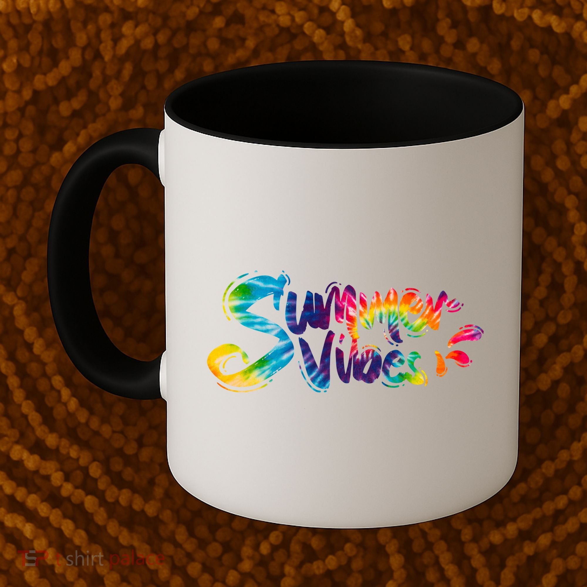 Summer Vibes Tie Dye Rainbow Coffee Mug
