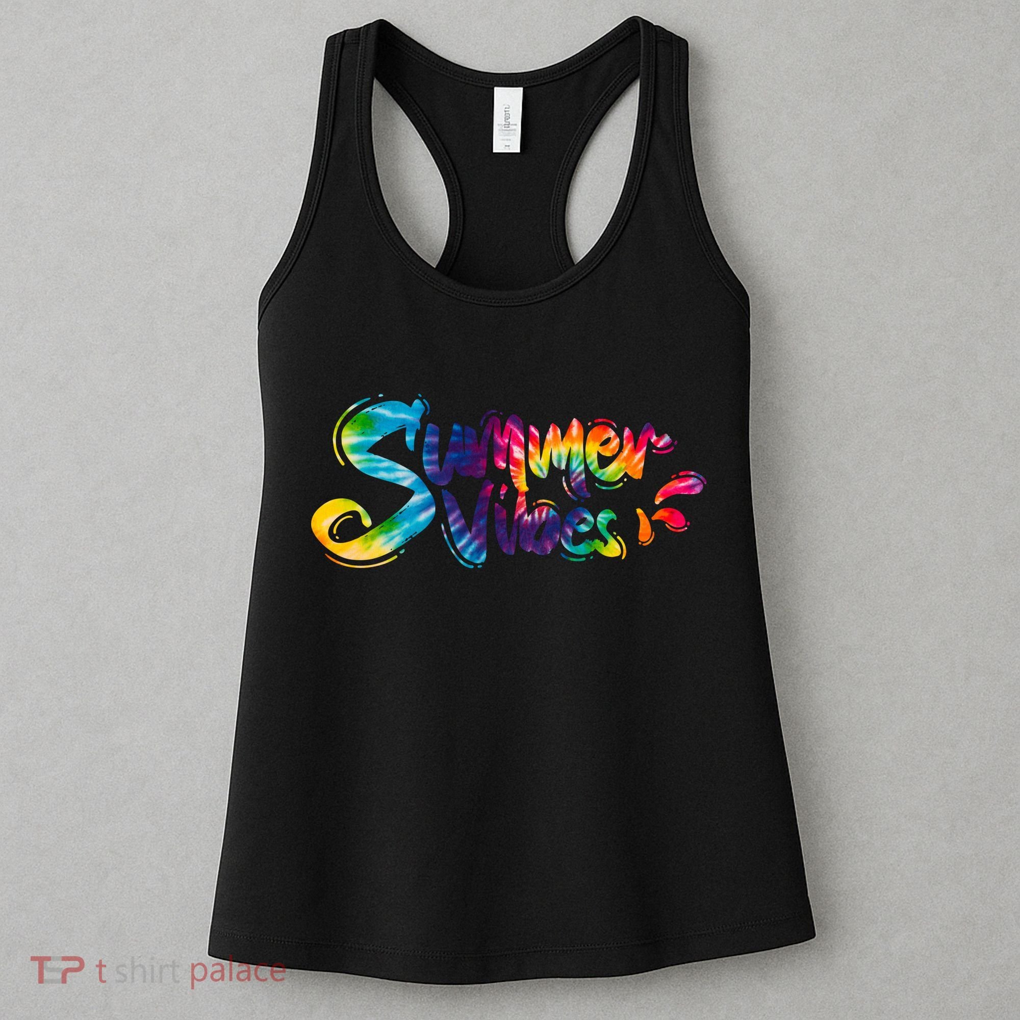 Summer Vibes Tie Dye Rainbow Women's Tank Top