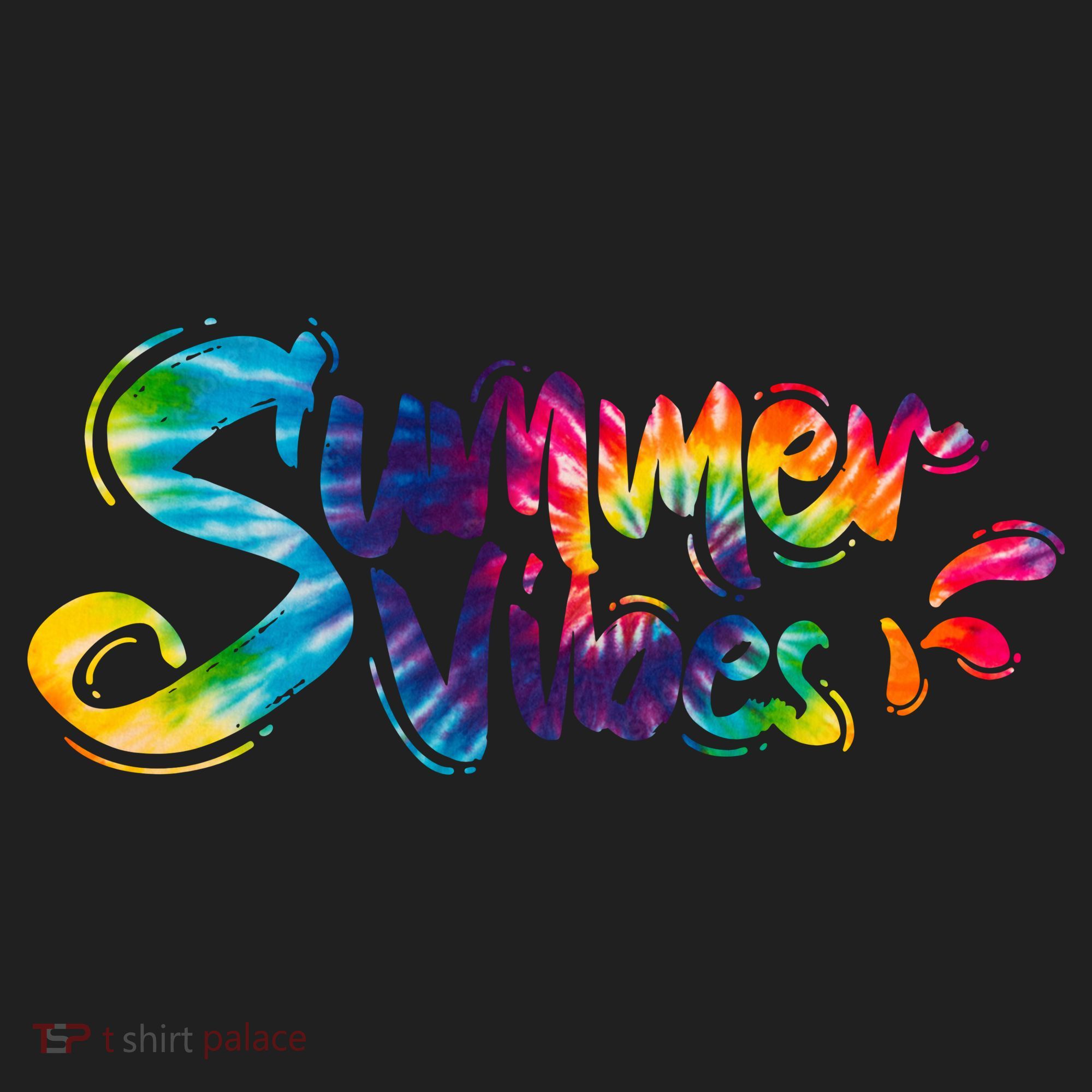 Summer Vibes Tie Dye Rainbow Golf Towel