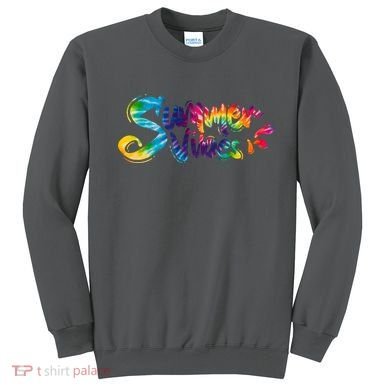 Summer Vibes Tie Dye Rainbow Sweatshirt