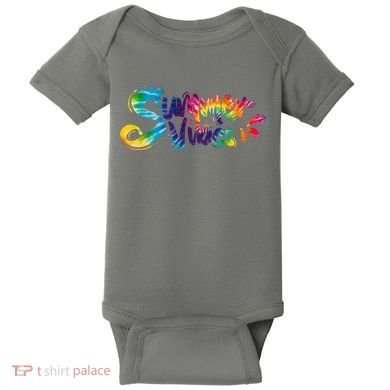 Summer Vibes Tie Dye Rainbow Baby Bodysuit