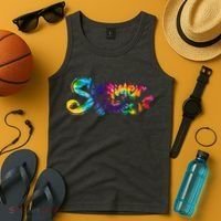 Summer Vibes Tie Dye Rainbow Tank Top thumb 4