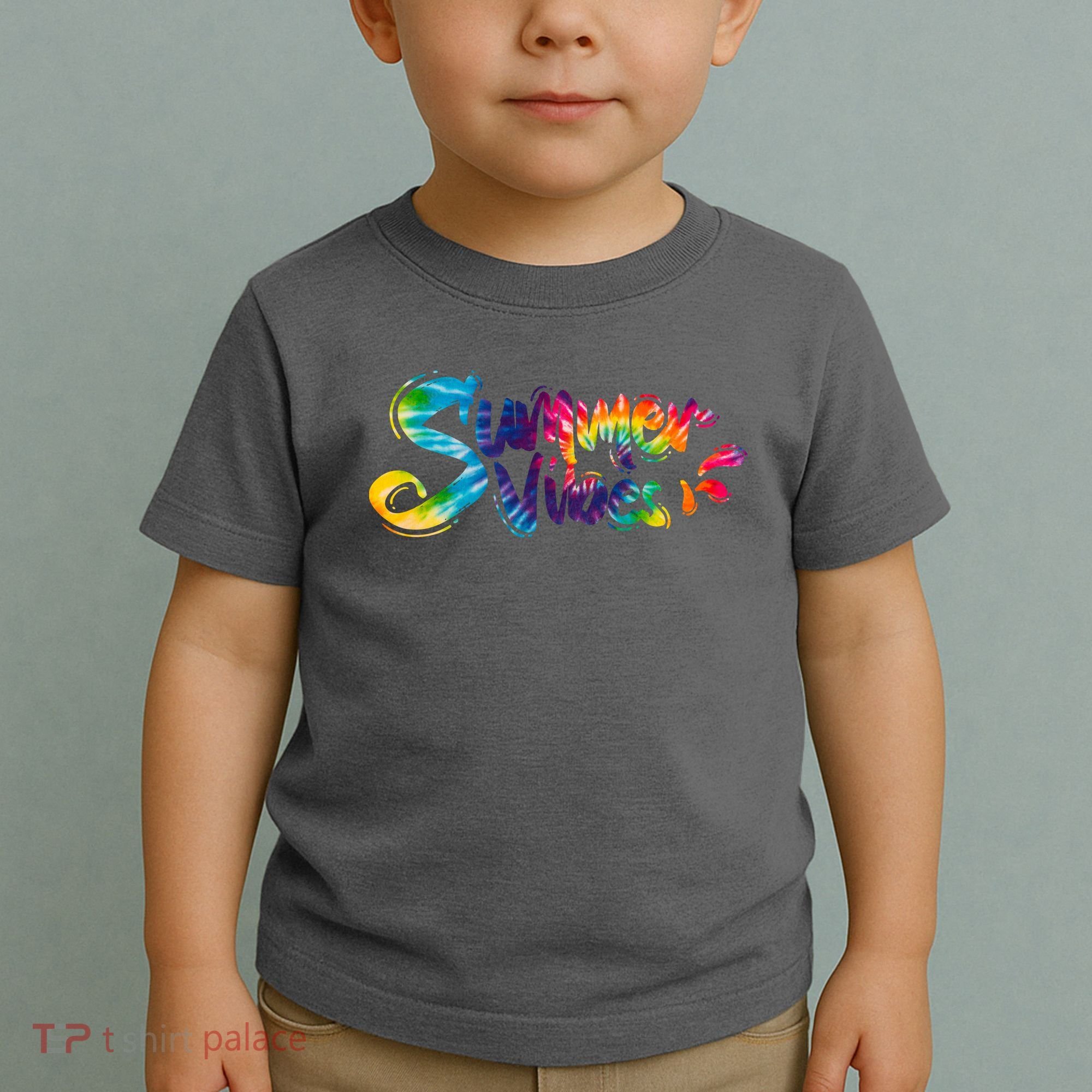 Summer Vibes Tie Dye Rainbow Toddler T-Shirt