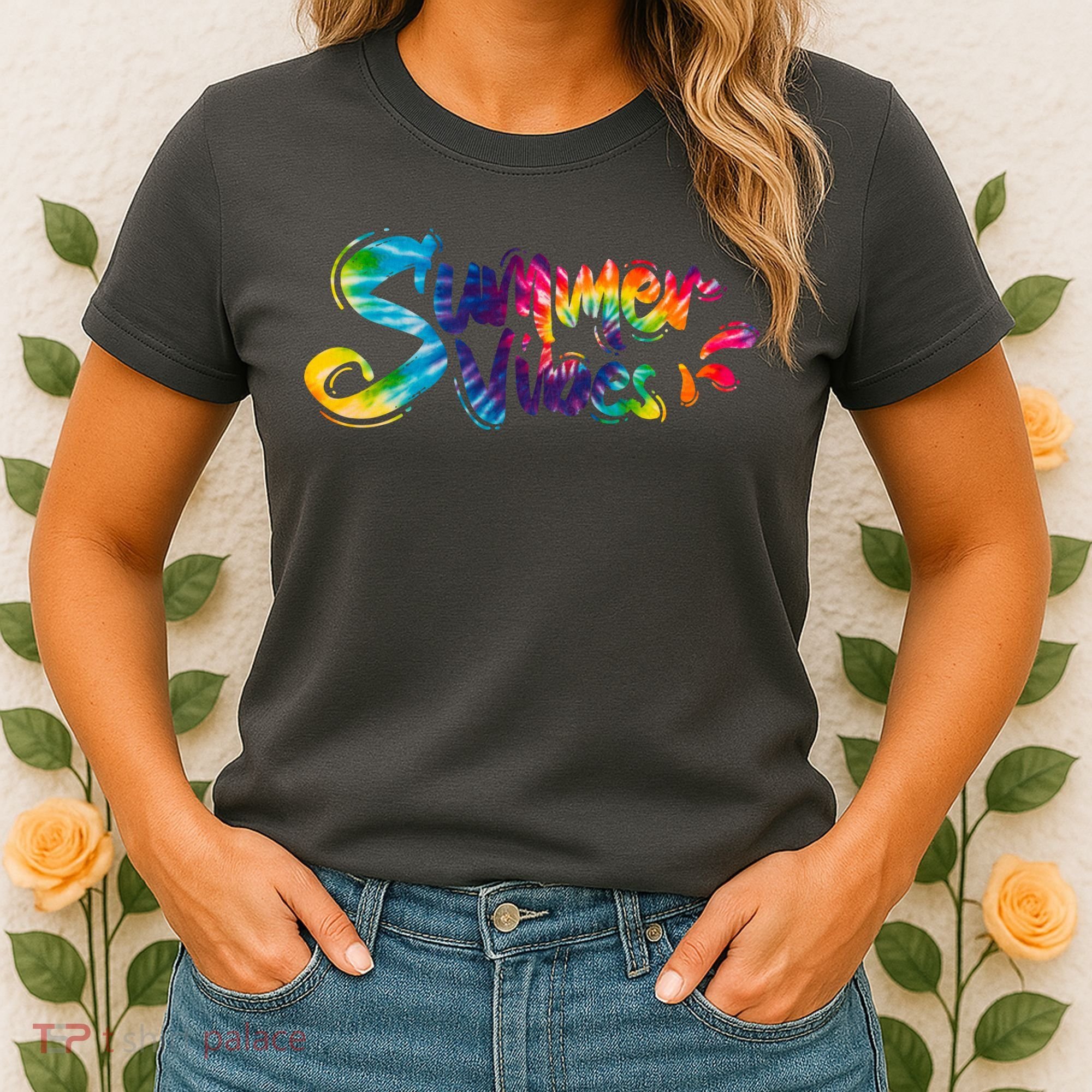 Summer Vibes Tie Dye Rainbow Women's T-Shirt