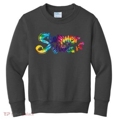 Summer Vibes Tie Dye Rainbow Kids Sweatshirt