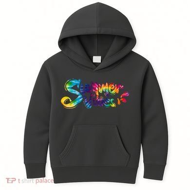 Summer Vibes Tie Dye Rainbow Kids Hoodie