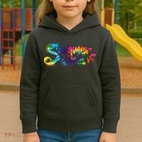 Summer Vibes Tie Dye Rainbow Kids Hoodie thumb 3
