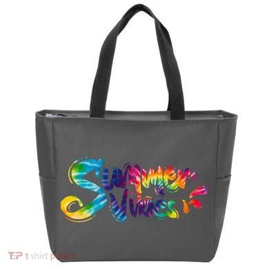 Summer Vibes Tie Dye Rainbow Tote Bag