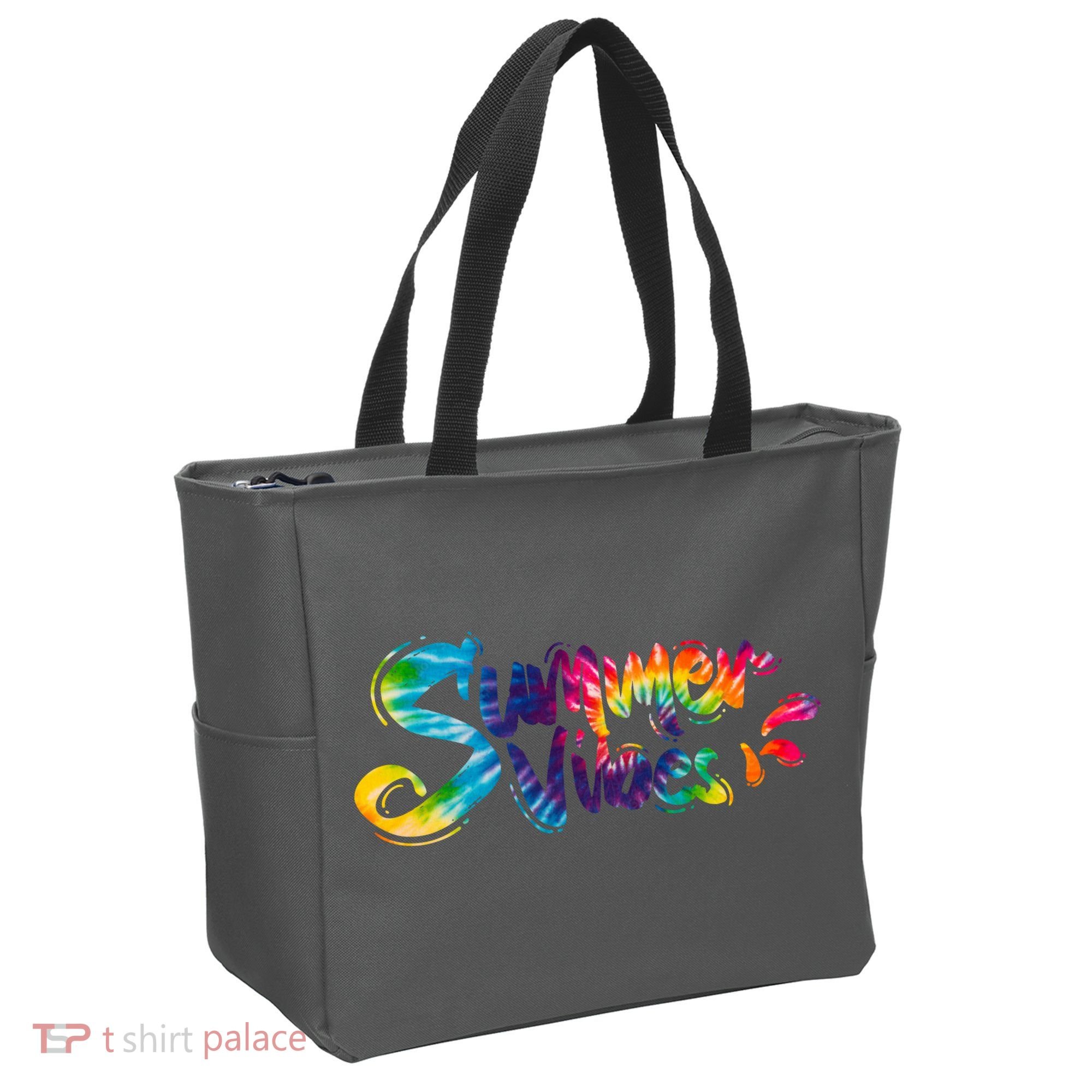 Summer Vibes Tie Dye Rainbow Tote Bag