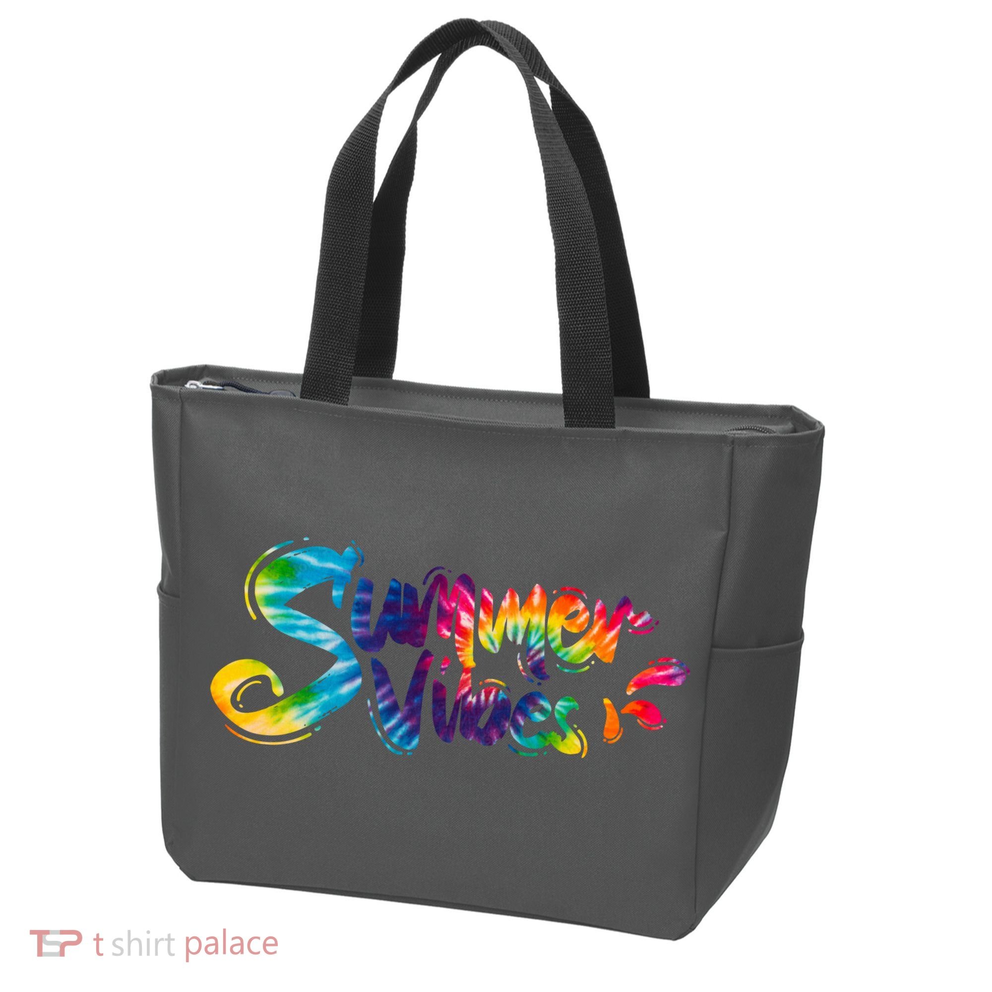 Summer Vibes Tie Dye Rainbow Tote Bag