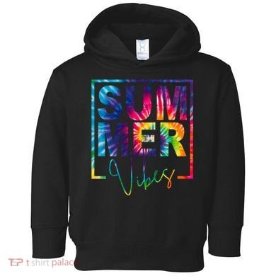 Summer Vibes Tie Dye Vacation Gift Toddler Hoodie