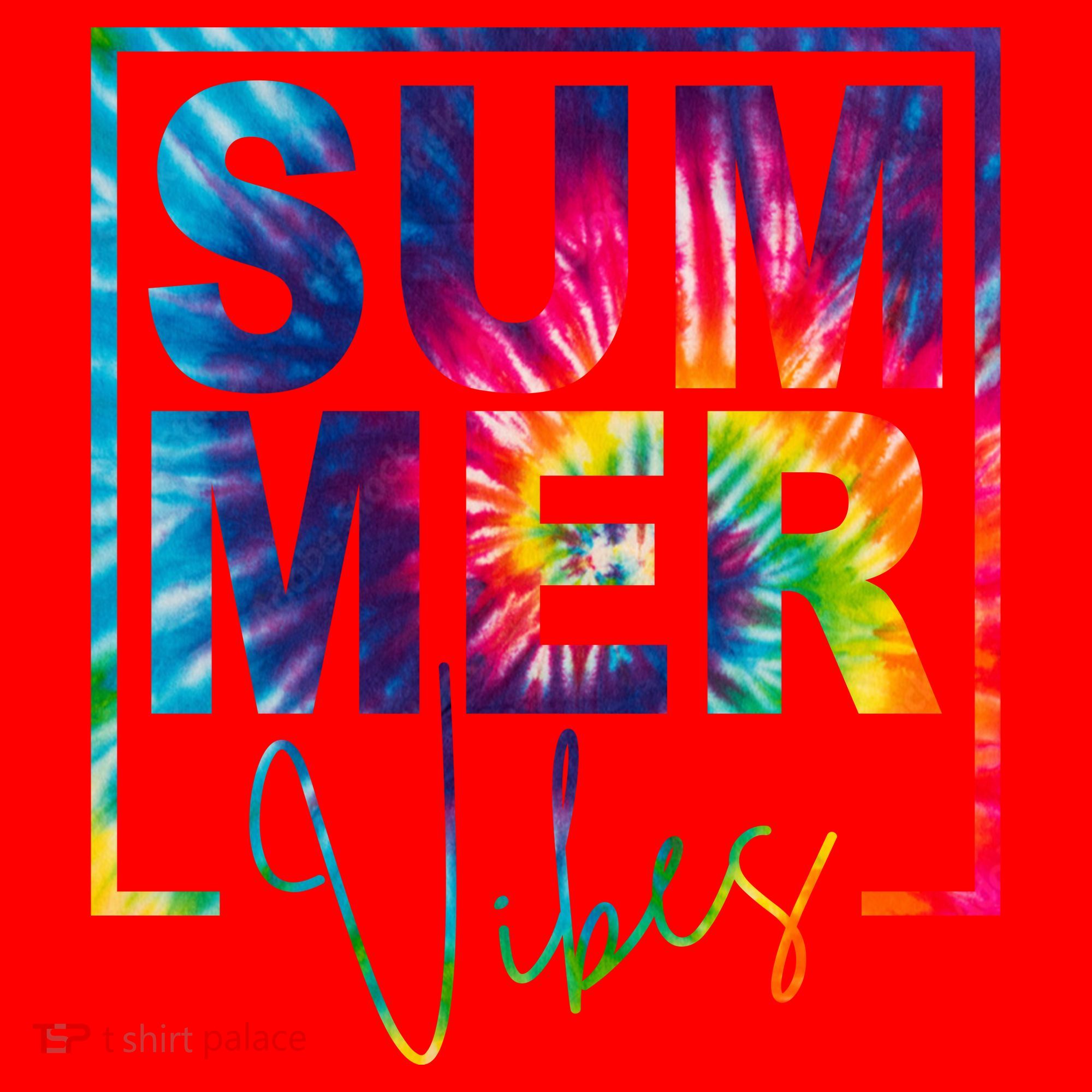 Summer Vibes Tie Dye Vacation Gift Santa Hat