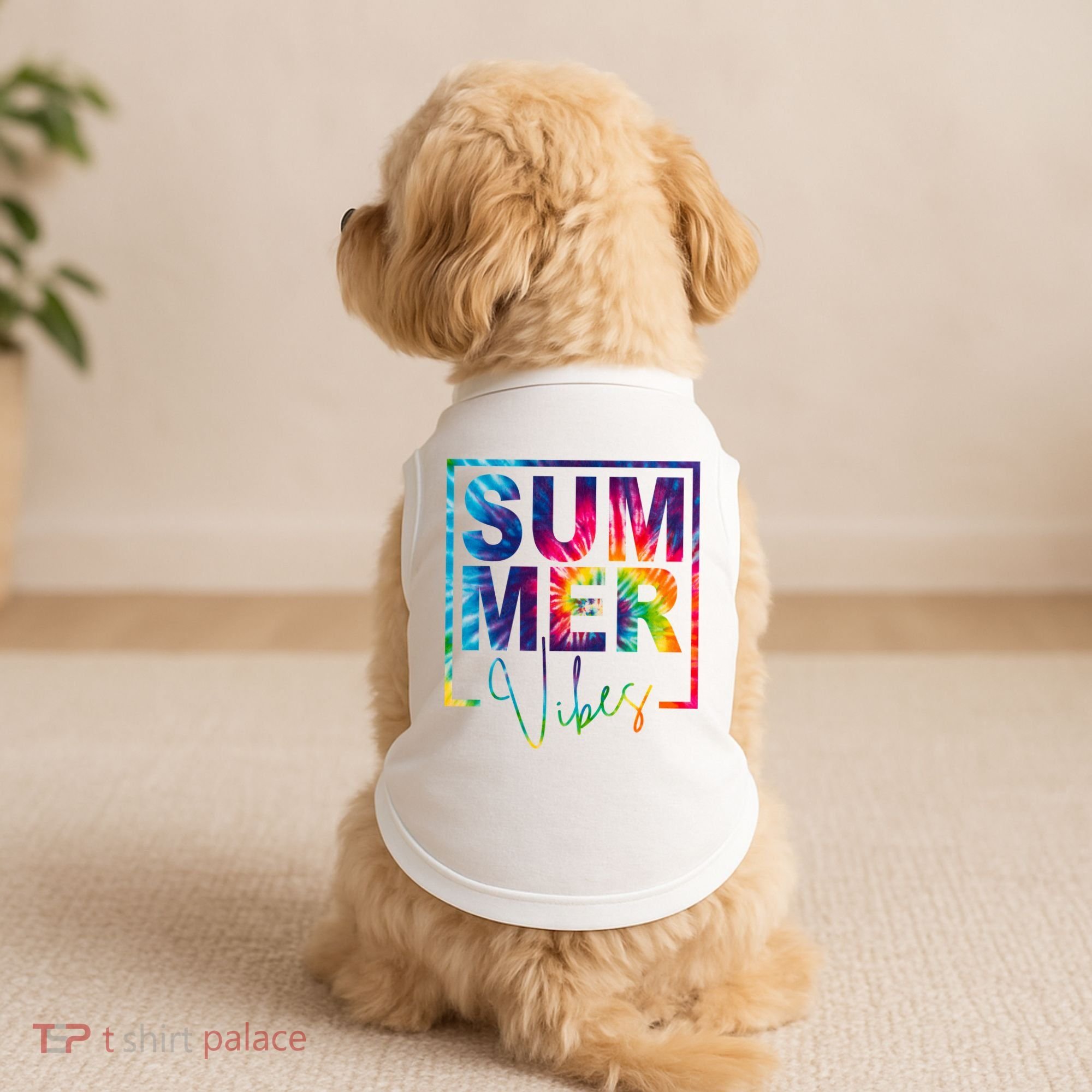 Summer Vibes Tie Dye Vacation Gift Doggie Tank