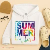 Summer Vibes Tie Dye Vacation Gift Hoodie thumb 4