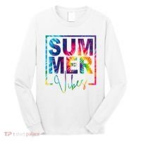 Summer Vibes Tie Dye Vacation Gift Long Sleeve Shirt thumb 0