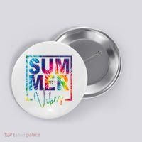 Summer Vibes Tie Dye Vacation Gift Button thumb 0