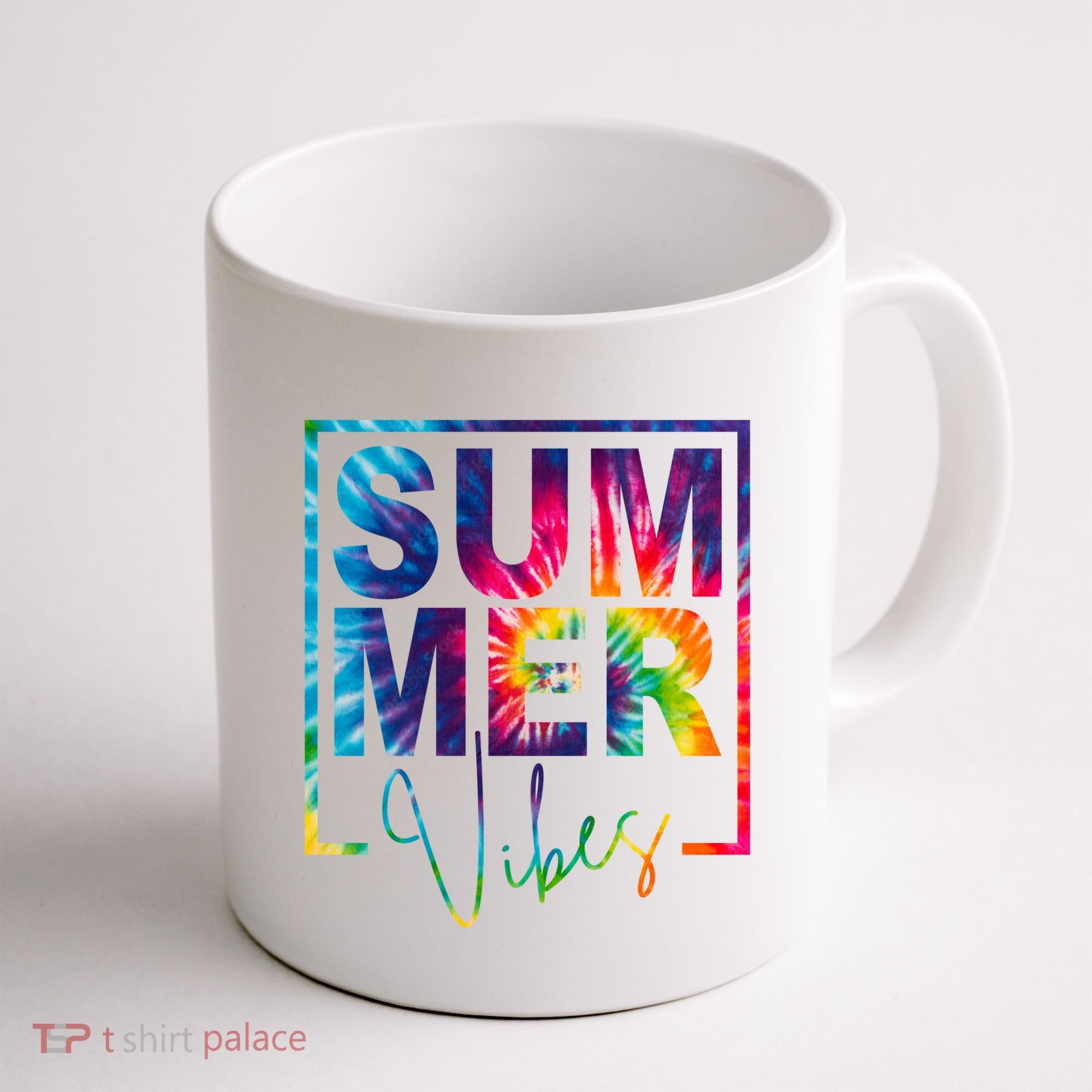 Summer Vibes Tie Dye Vacation Gift Coffee Mug