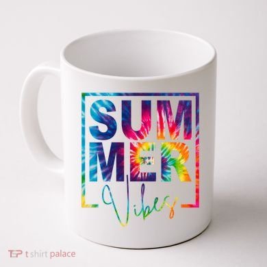 Summer Vibes Tie Dye Vacation Gift Coffee Mug