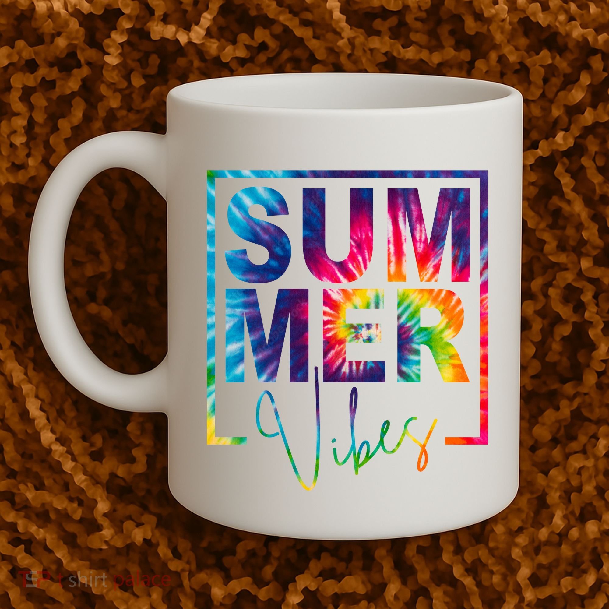 Summer Vibes Tie Dye Vacation Gift Coffee Mug