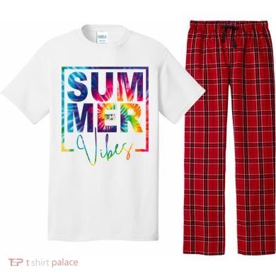 Summer Vibes Tie Dye Vacation Gift Pajama Set