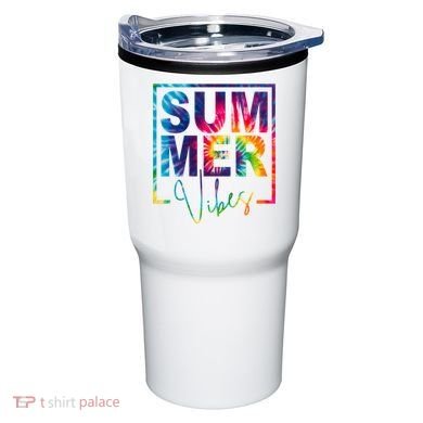 Summer Vibes Tie Dye Vacation Gift Tumbler