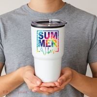 Summer Vibes Tie Dye Vacation Gift Tumbler thumb 2