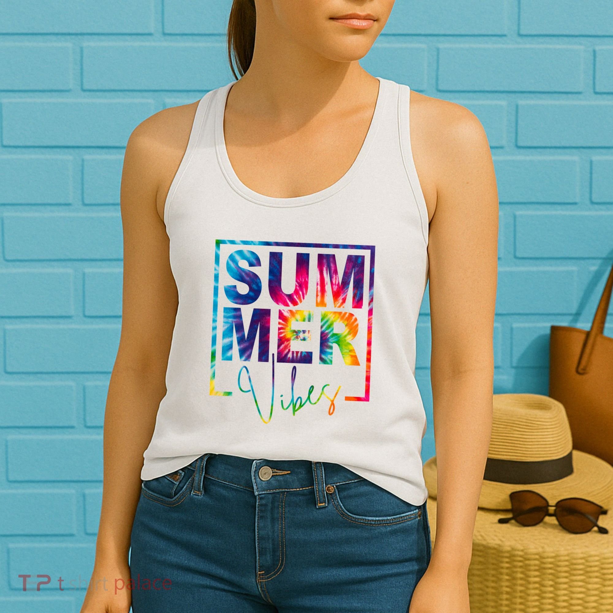 Summer Vibes Tie Dye Vacation Gift Women's Tank Top