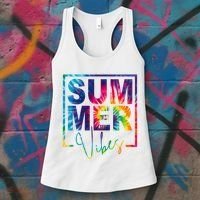 Summer Vibes Tie Dye Vacation Gift Women's Tank Top thumb 3