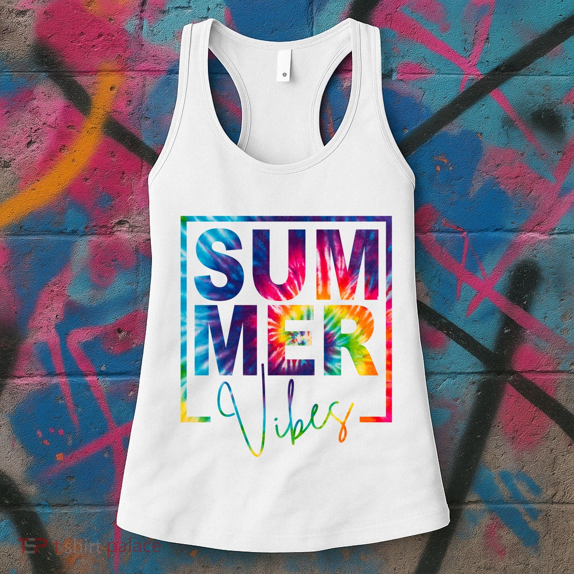 Summer Vibes Tie Dye Vacation Gift Women's Tank Top