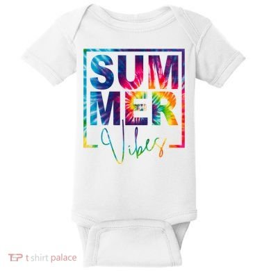 Summer Vibes Tie Dye Vacation Gift Baby Bodysuit