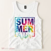 Summer Vibes Tie Dye Vacation Gift Tank Top thumb 2